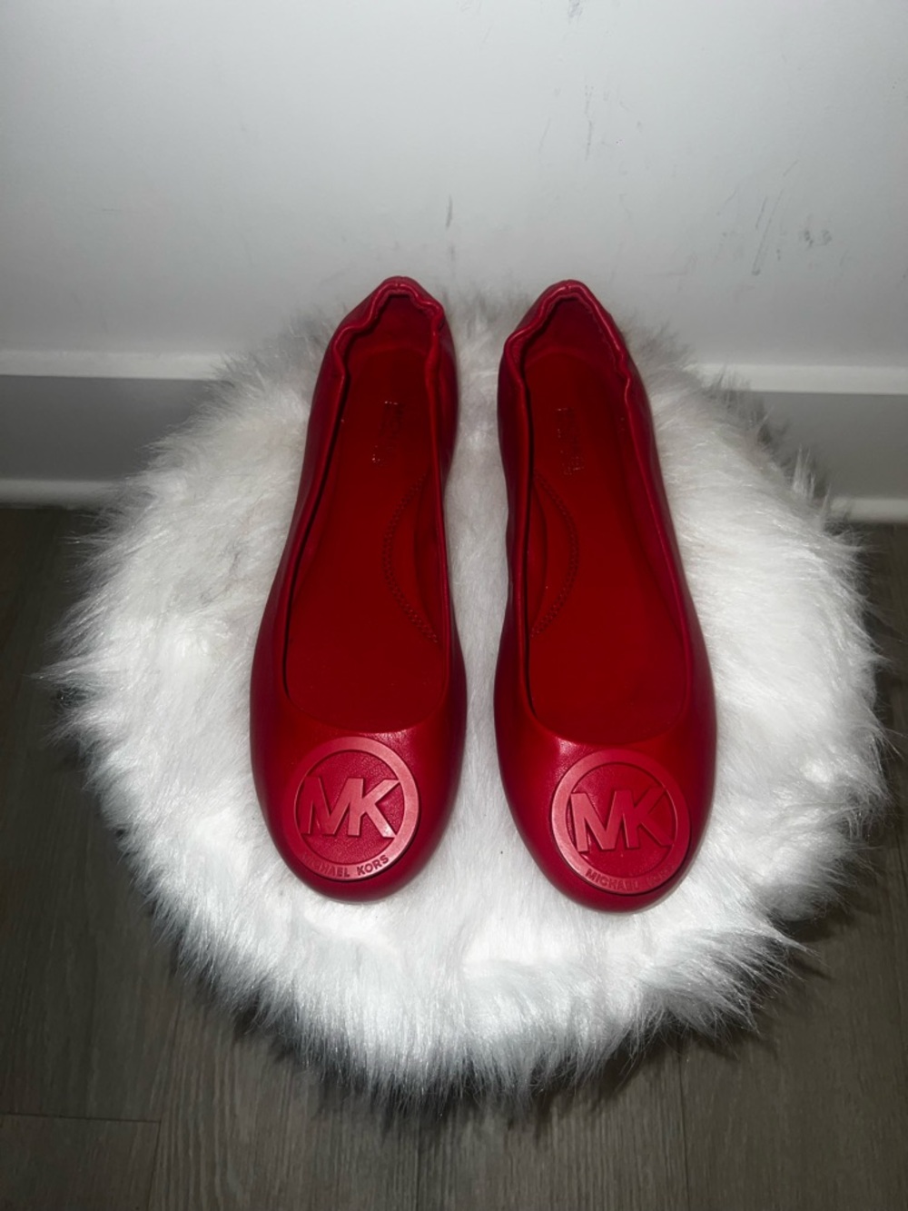 Michael Kors Red MK Logo Ballet Flats